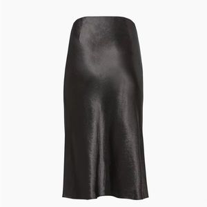 Aritzia Black Satin Slip Midi Skirt in Size 0